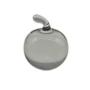 Baccarat for CARTIER Crystal Apple w/Stem PAPERWEIGHT Vtg Crystal Collectible